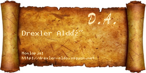 Drexler Aldó névjegykártya